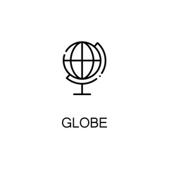 Globe flat icon or logo for web design.