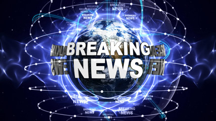 BREAKING NEWS Text and Earth, Background, Illustration 
