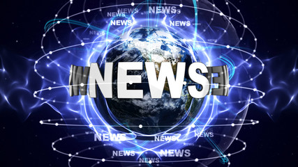 NEWS Text and Earth, Background, Illustration 
