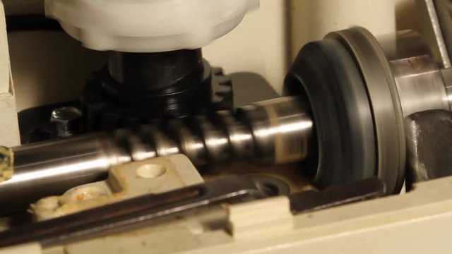 Worm drive and gearing in action. Engineering.