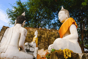 Old Buddhist statue at Wat Sri Rattana Mahathat. this old temple built 600 years ago in Suphanburi, Thailand