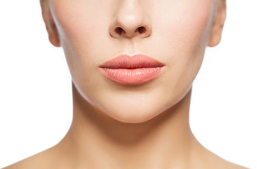 closeup of woman face and lips