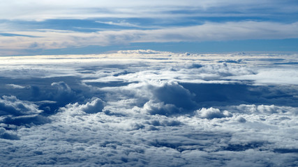 Clouds seen from an airplane window