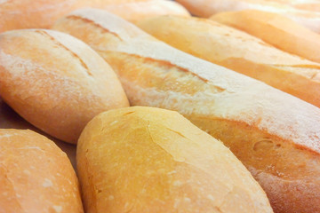 Selective Focus Row Of Baguettes Close Up