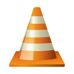 Cone icon. Under construction work repair and progress theme. Isolated design. Vector illustration