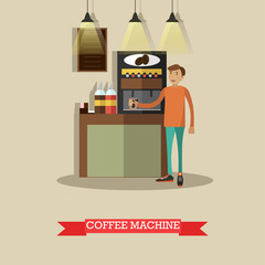 Vector illustration of coffee machine in flat style