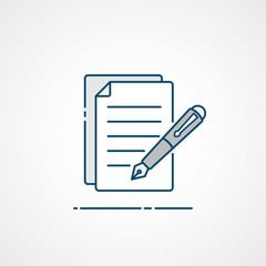 Paperwork with pen icon design, Business office symbol. Vector i