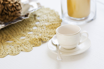 Table with a coffee cup