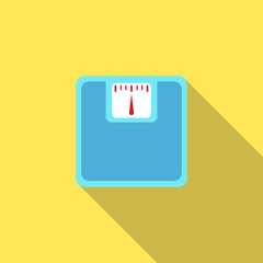Bathroom scale icon with long shadow. Vector illustration