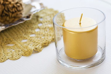 holiday golden candle
