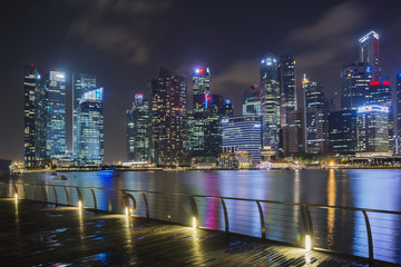 Singapore panorama - harbor at night