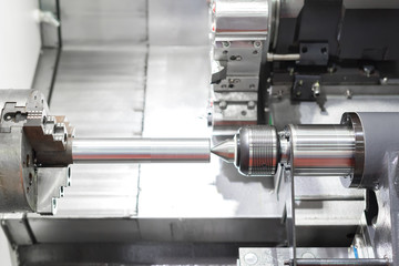 Steel metal automotive parts cutting machine process by CNC lath