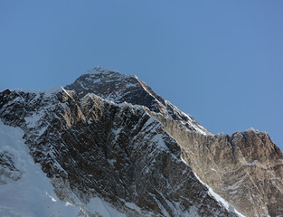 Mount Everest (8848 m) in the morning (view from Tengboche monastery) - Nepal, Himalayas
