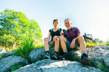 Hiking Seniors Taking a Break