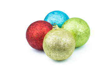 collection of colored christmas ball. set 