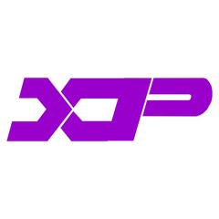 Vector initial letter XP logo icon purple color design template