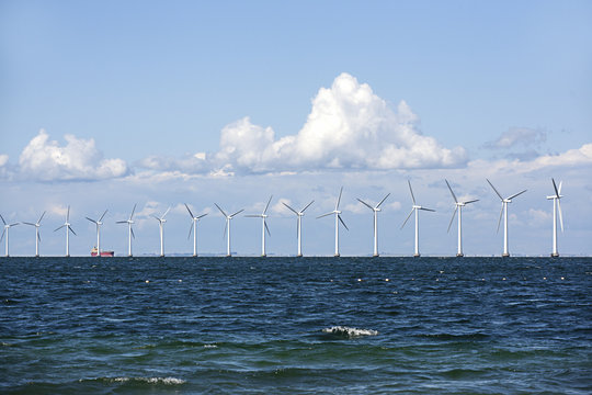Wind Turbins in Oresund between Sweden and Denmark