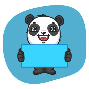 Panda Holding Blank Sheet Paper