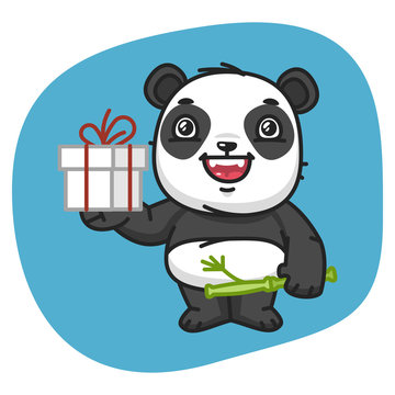 Panda Holds Gift