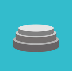 Round Pedestal isolated. Stand for awards. Scene on blue backgro