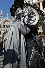 Carnival of Venice, beautiful masks at St. Mark's Square, Italy. 12.Feb.2013