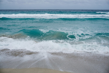 beautiful sea on a cloudy sky background. Cuba coast.