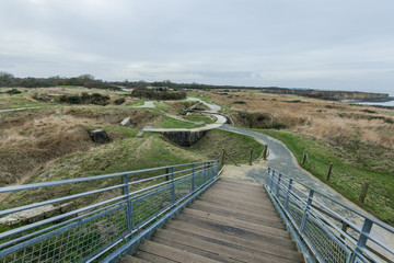 Pointe Du Hoc in Normandy, site of the Ranger invasion during Wo