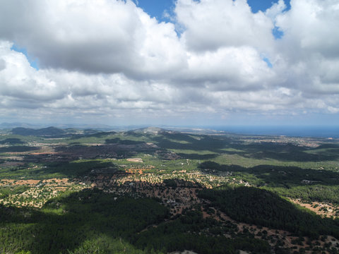 View over Mallorca with cloudy sky