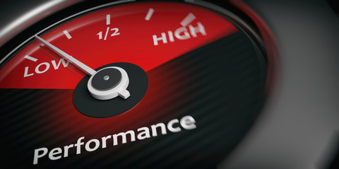 Car indicator low performance. 3d illustration