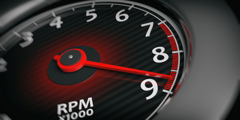 Car tachometer. 3d illustration