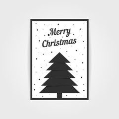 gothic christmas card with black xmas tree
