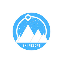 simple ski resort logo