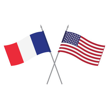 USA and France flags