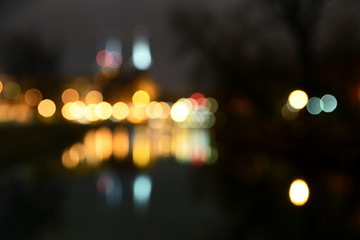 Abstract background of bokeh city lights