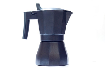 Geyser coffee maker in isolation on a white background