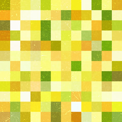 Seamless geometric checked pattern. Ideal for printing onto fabric and paper or decoration. Yellow, green, orange colors.