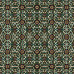 Ornate floral seamless texture, endless pattern with vintage mandala elements.