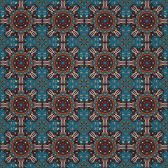 Ornate floral seamless texture, endless pattern with vintage mandala elements.
