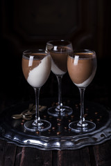 Chocolate and vanilla panna cotta