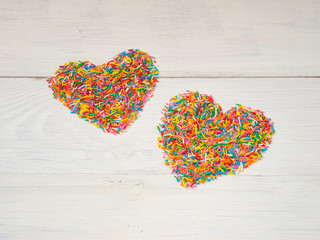 heart-shape from candy confetti