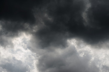 Obraz premium Background of rain or storm dark sky on cloudy day