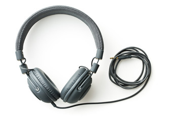 Gray vintage headphones.