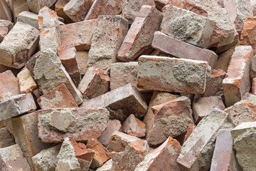 red rubble stone bricks background