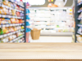 Abstract blurred supermarket aisle