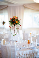 Beautiful wedding reception table decoration