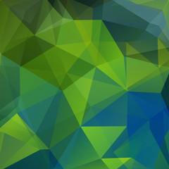 Fototapeta na wymiar Polygonal vector background. Can be used in cover design, book design, website background. Vector illustration. Green, blue colors.