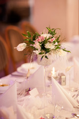 Beautiful wedding reception table decoration