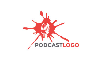 podcast logo template - obrazy, fototapety, plakaty
