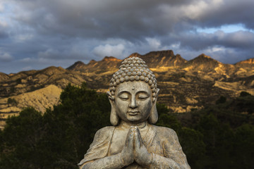 Obraz premium Buddha at sunset. Región de Murcia, Spain, Europe.