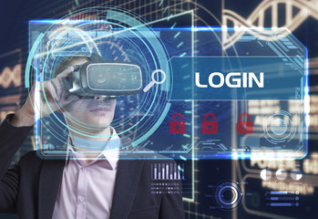 Business, Technology, Internet and network concept. Young busine